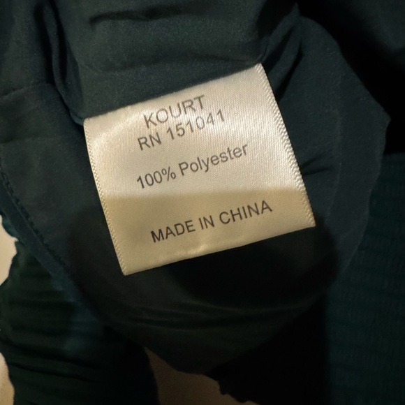 NEW Kourt Anastasia Ruched Pleated Blouse Crop Reformation Green Size XXL NWOT - Picture 8 of 8